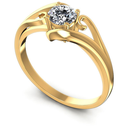 Round Cut Diamonds Solitaire Ring in 14KT White Gold