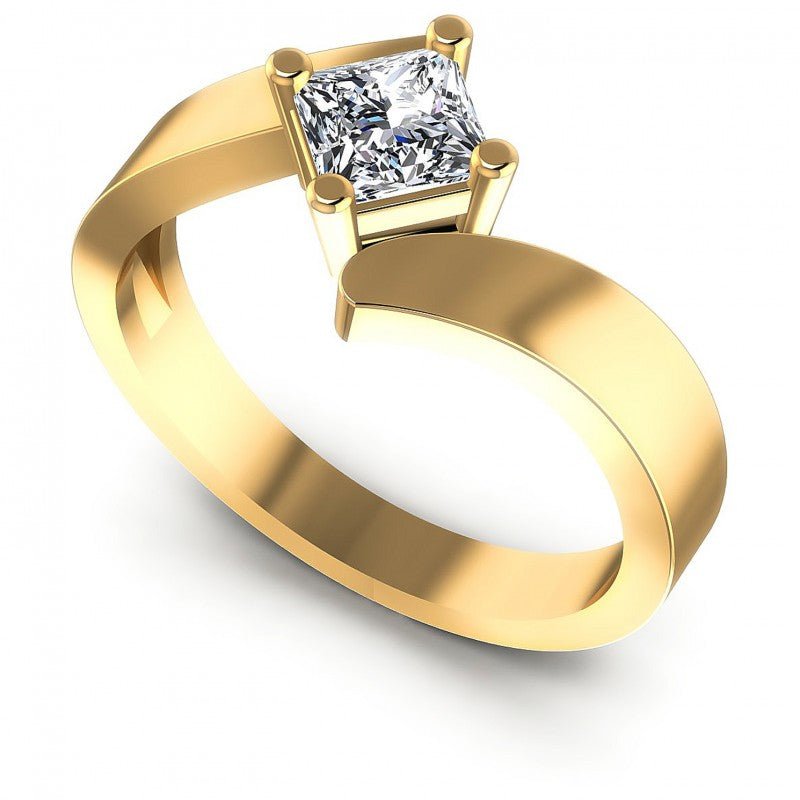 Round Cut Diamonds Solitaire Ring in 14KT White Gold