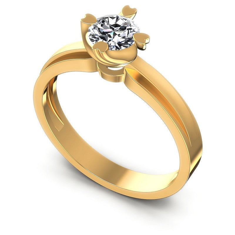 Round Cut Diamonds Solitaire Ring in 14KT White Gold