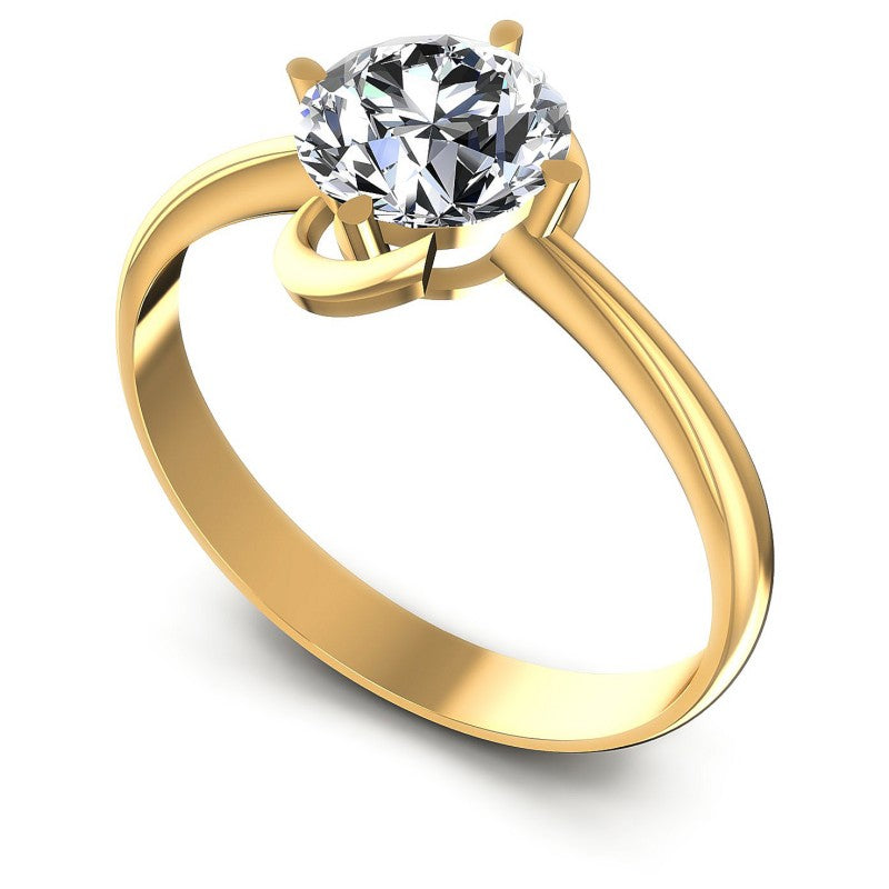 Round Cut Diamonds Solitaire Ring in 14KT White Gold