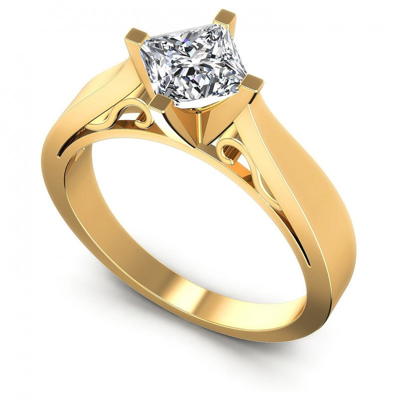 Round Cut Diamonds Solitaire Ring in 14KT White Gold