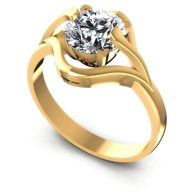 Round Cut Diamonds Solitaire Ring in 14KT White Gold