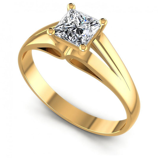 Round Cut Diamonds Solitaire Ring in 14KT White Gold