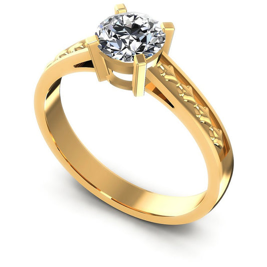 Round Cut Diamonds Solitaire Ring in 14KT White Gold
