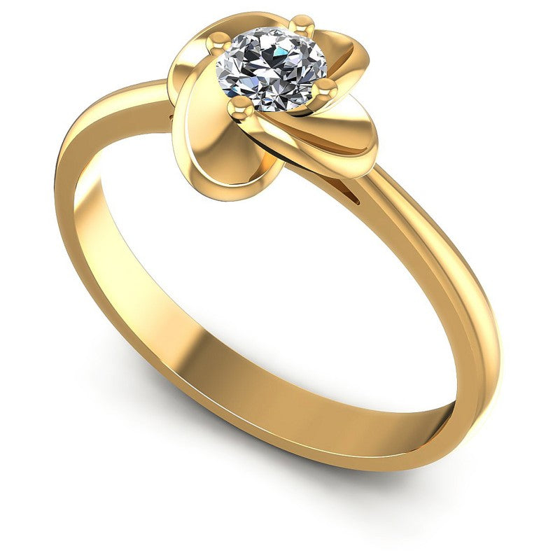 Round Cut Diamonds Solitaire Ring in 14KT White Gold