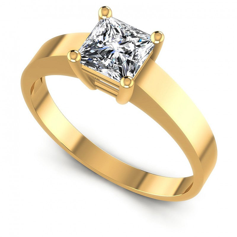 Round Cut Diamonds Solitaire Ring in 14KT White Gold