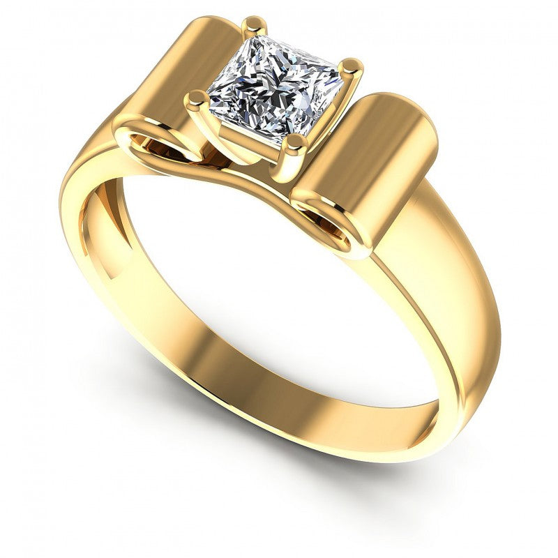 Round Cut Diamonds Solitaire Ring in 14KT White Gold