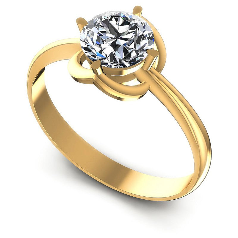 Round Cut Diamonds Solitaire Ring in 14KT White Gold