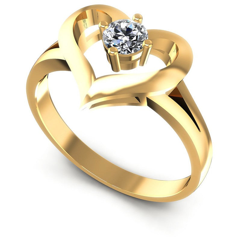 Round Cut Diamonds Solitaire Ring in 14KT White Gold
