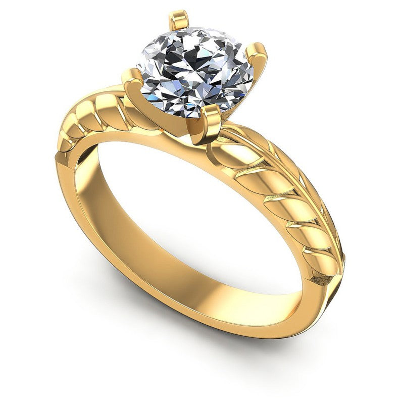 Round Cut Diamonds Solitaire Ring in 14KT White Gold