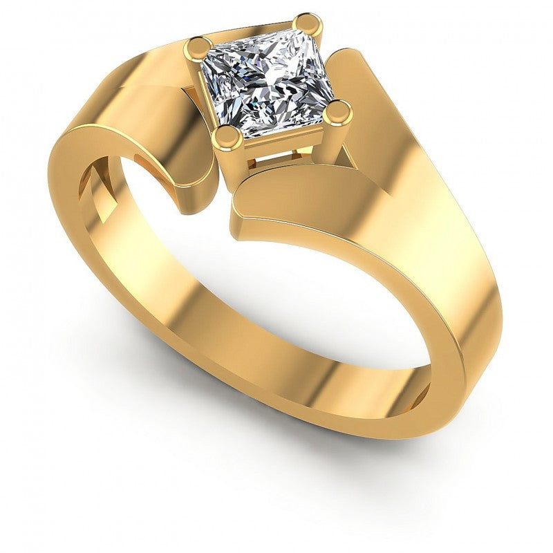 Round Cut Diamonds Solitaire Ring in 14KT White Gold