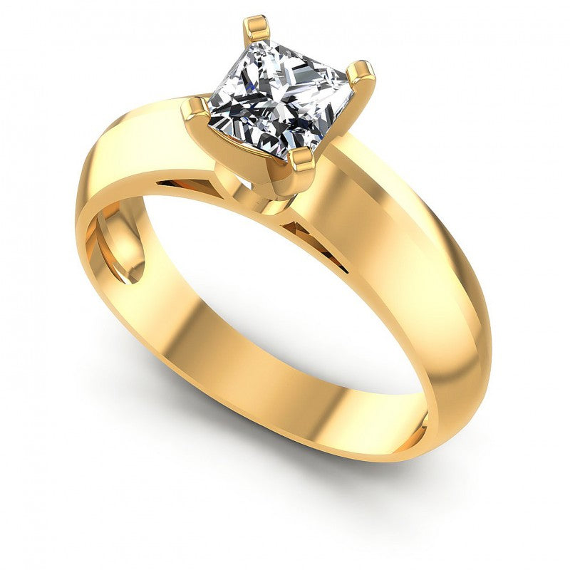 Round Cut Diamonds Solitaire Ring in 14KT White Gold