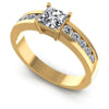 Princess And Round Cut Diamonds Engagement Ring in 14KT White Gold