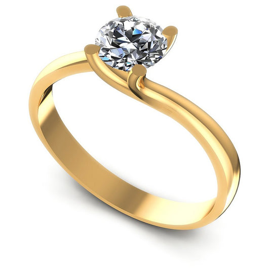 Round Cut Diamonds Solitaire Ring in 14KT White Gold