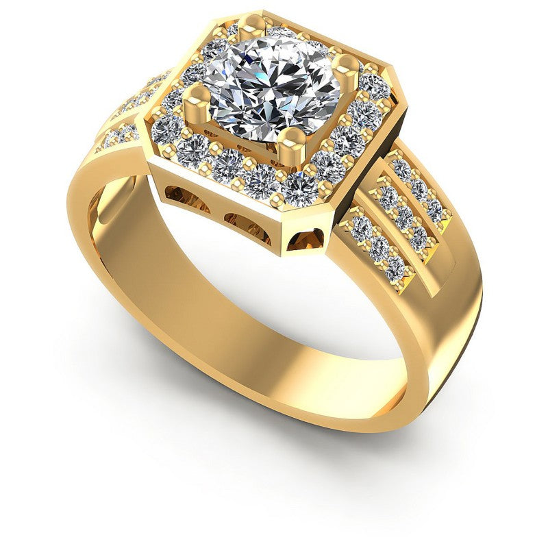 Round Cut Diamonds Halo Ring in 14KT White Gold