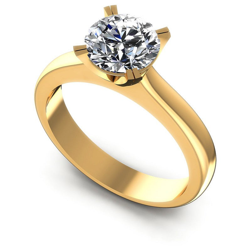 Round Cut Diamonds Solitaire Ring in 14KT White Gold