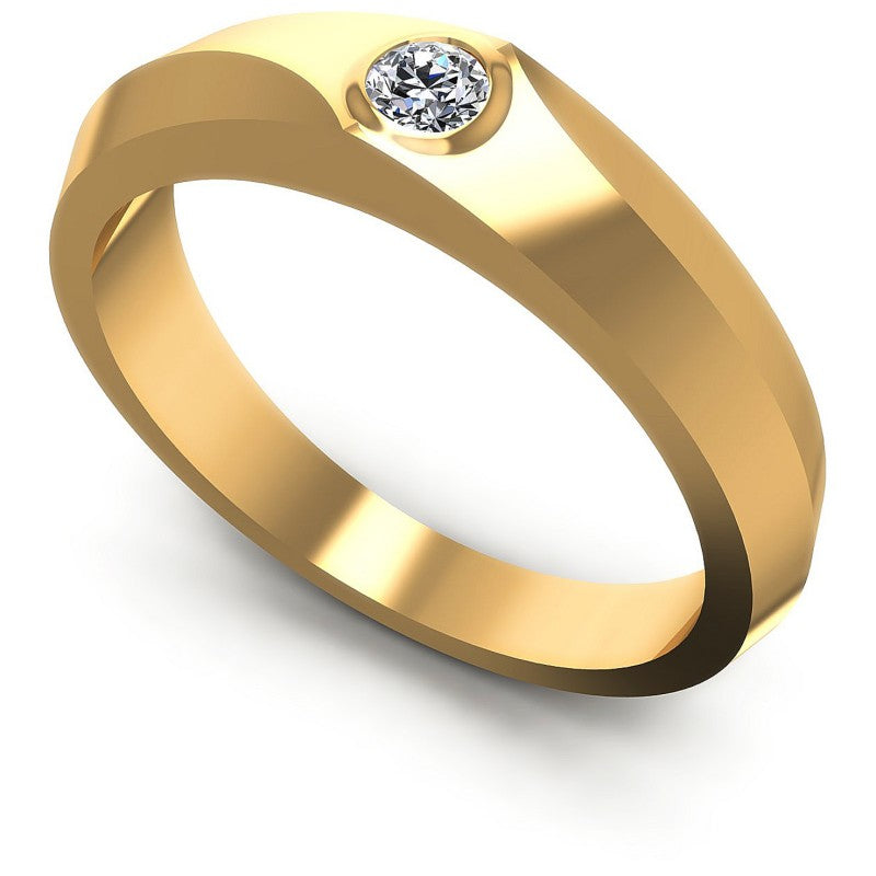 Round Cut Diamonds Mens Ring in 14KT White Gold