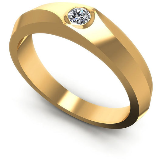 Round Cut Diamonds Mens Ring in 14KT White Gold