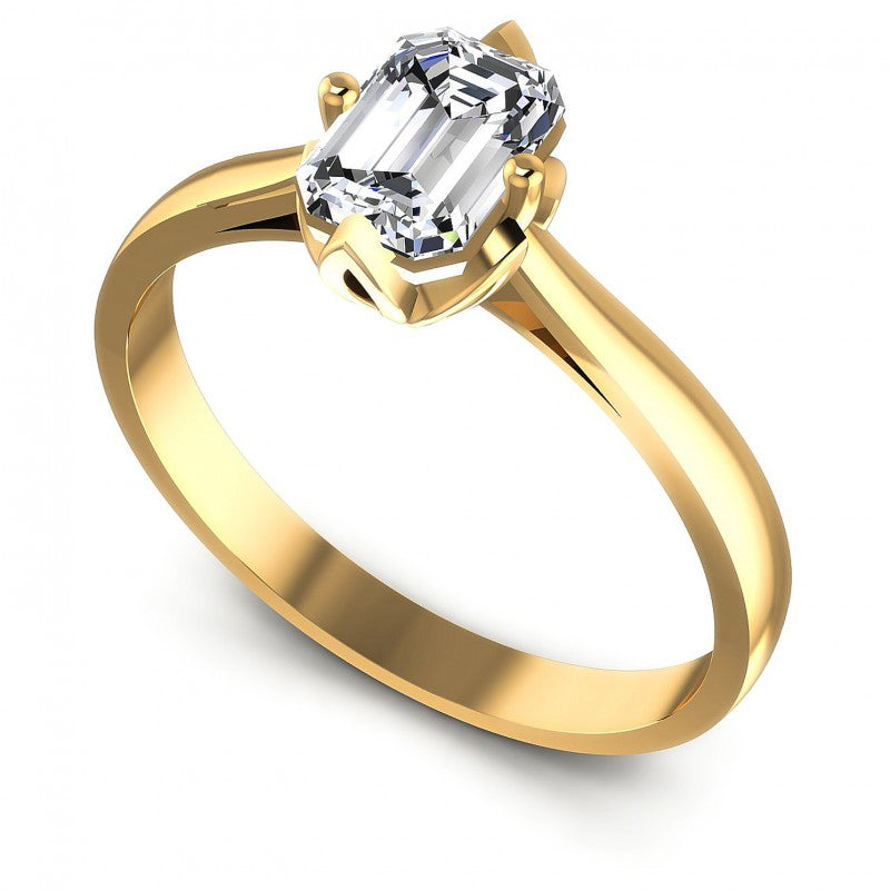 Emerald Diamonds 0.26CT Solitaire Ring in 14KT White Gold