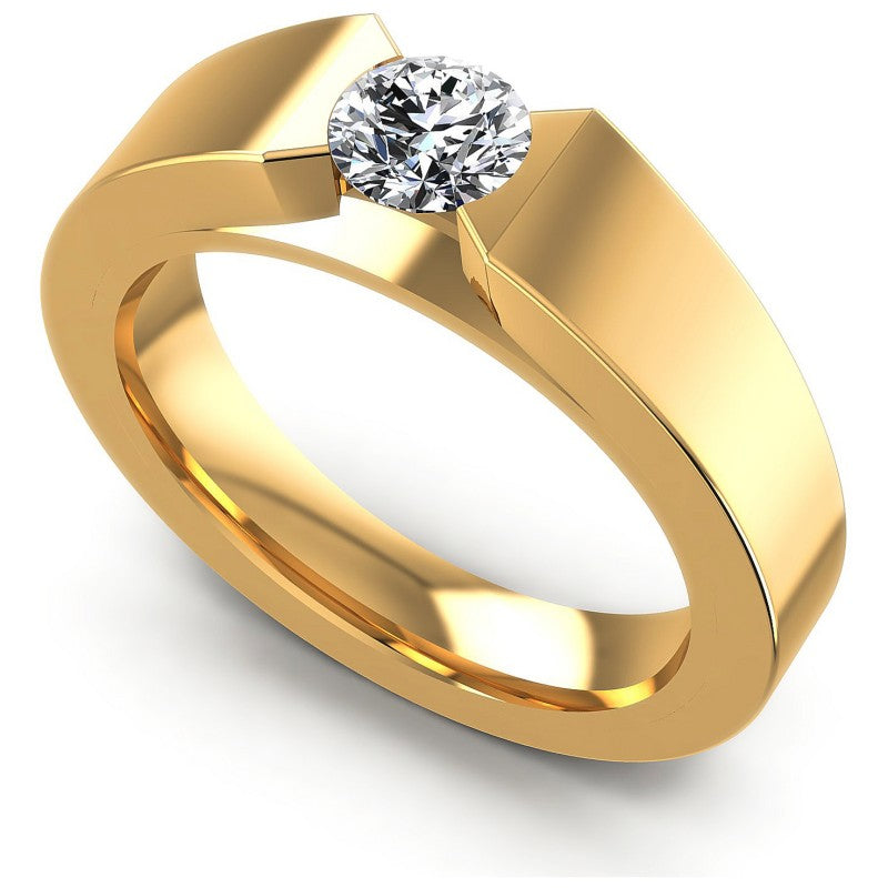 Round Cut Diamonds Mens Ring in 14KT White Gold