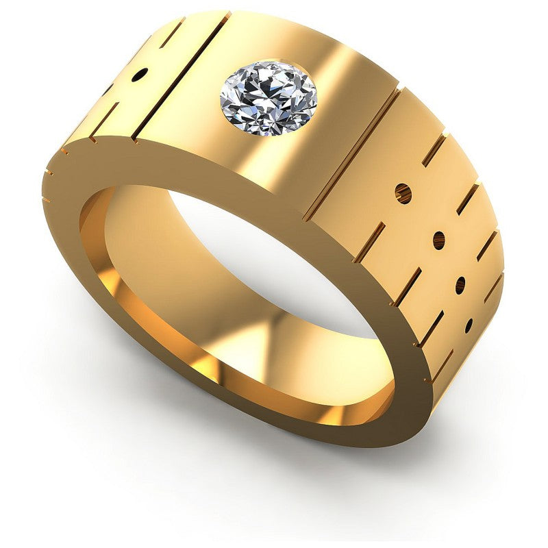 Round Cut Diamonds Mens Ring in 14KT White Gold