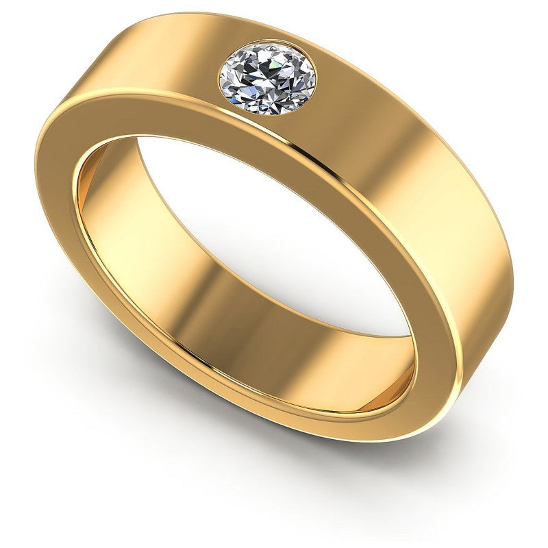 Round Cut Diamonds Mens Ring in 14KT White Gold