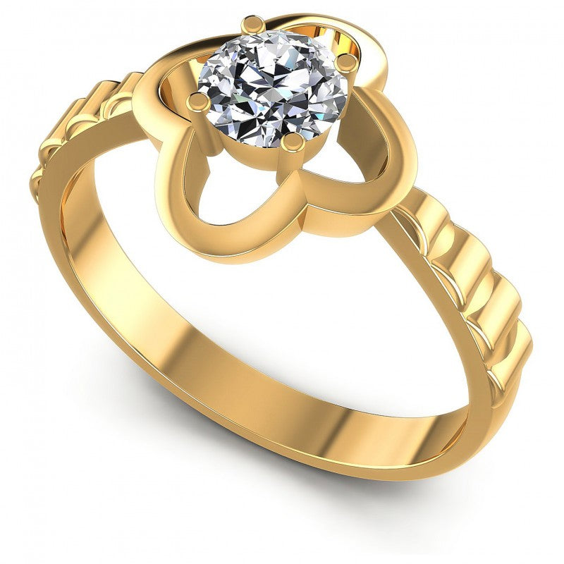 Round Diamonds 0.35CT Solitaire Ring in 14KT White Gold