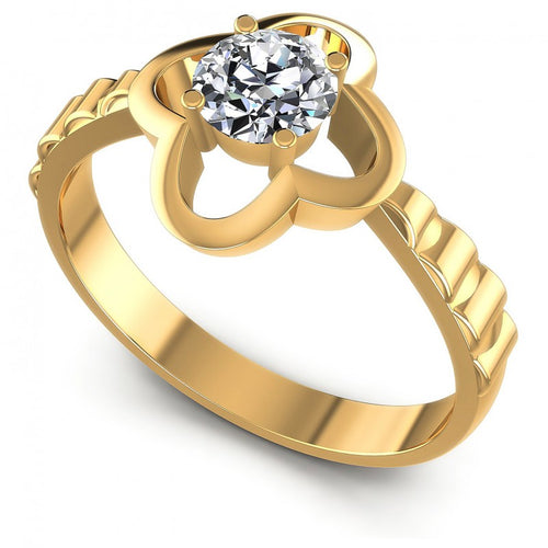Round Diamonds 0.35CT Solitaire Ring in 14KT White Gold