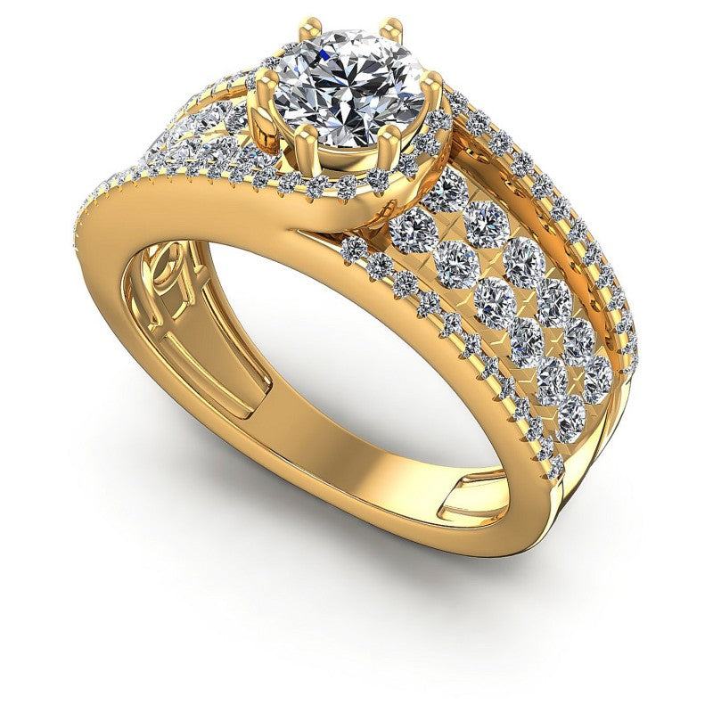 Round Diamonds 1.35CT Engagement Ring in 14KT White Gold