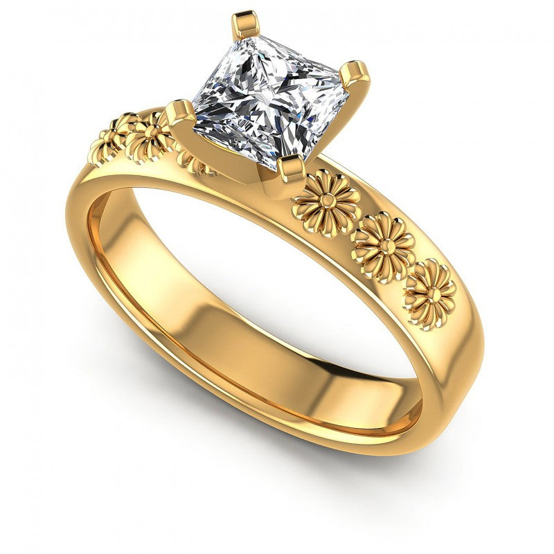 Princess Diamonds 0.35CT Solitaire Ring in 14KT White Gold