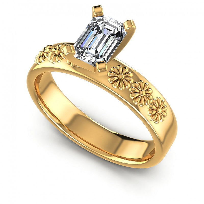 Emerald Diamonds 0.35CT Solitaire Ring in 14KT White Gold