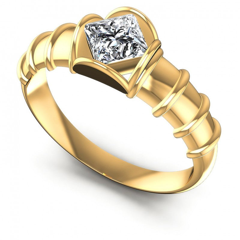 Princess Diamonds 0.35CT Solitaire Ring in 14KT White Gold