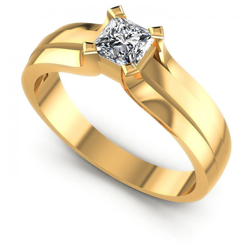 Princess Diamonds 0.35CT Solitaire Ring in 14KT White Gold