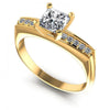 Princess and Round Diamonds 0.45CT Engagement Ring in 14KT White Gold