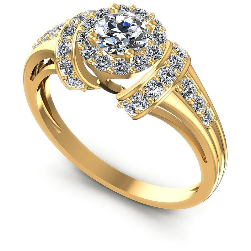 Round Diamonds 0.75CT Halo Ring in 14KT White Gold