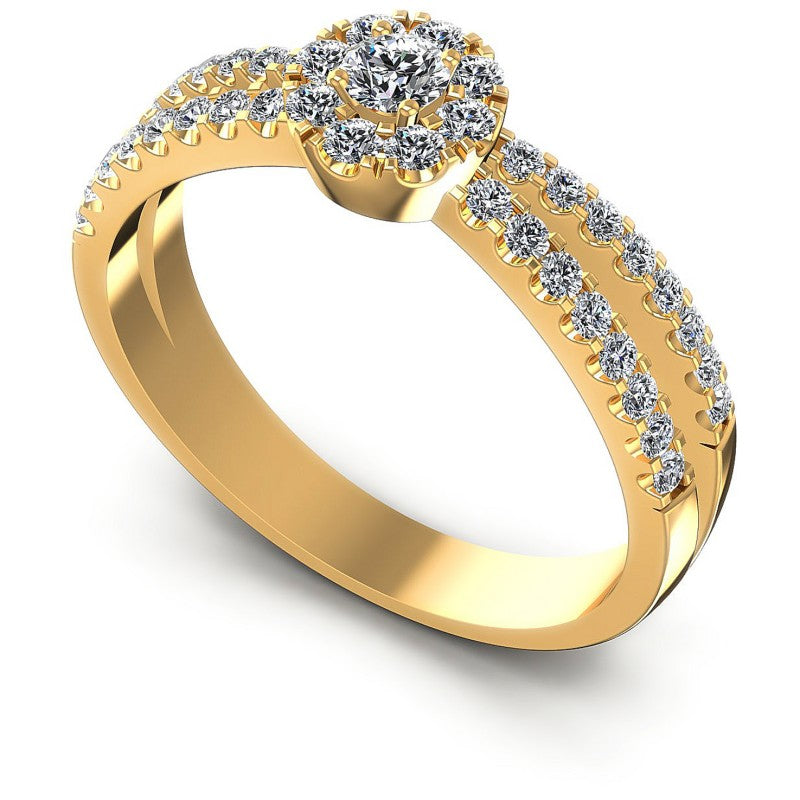 Round Diamonds 0.60CT Halo Ring in 14KT White Gold