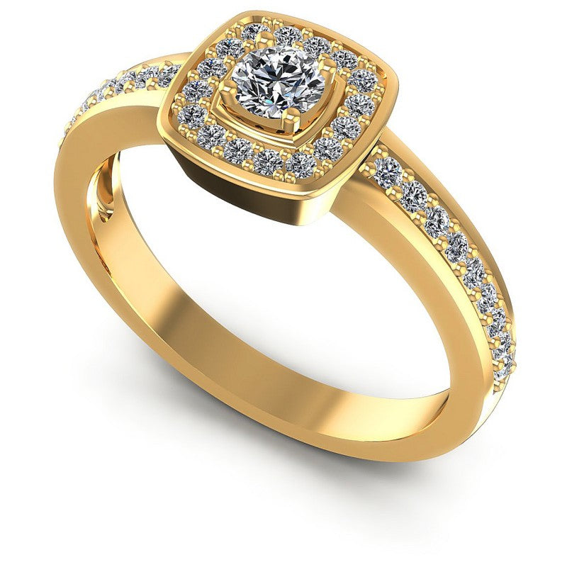 Round Diamonds 0.55CT Halo Ring in 14KT White Gold