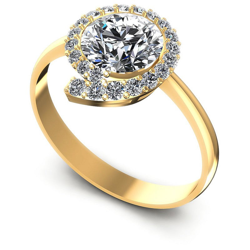 Round Diamonds 0.65CT Halo Ring in 14KT White Gold