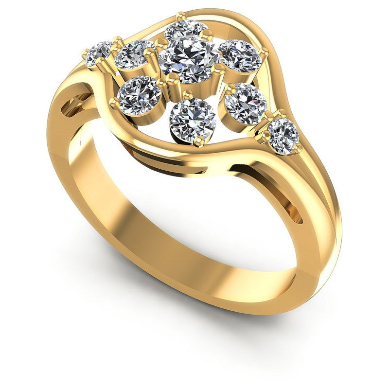 Round Diamonds 0.70CT Fashion Ring in 14KT White Gold