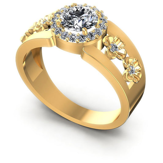 Round Diamonds 0.55CT Halo Ring in 14KT White Gold
