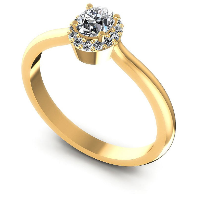 Round and Oval Diamonds 0.45CT Halo Ring in 14KT White Gold
