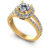 Princess and Round Diamonds 1.20CT Halo Ring in 14KT White Gold