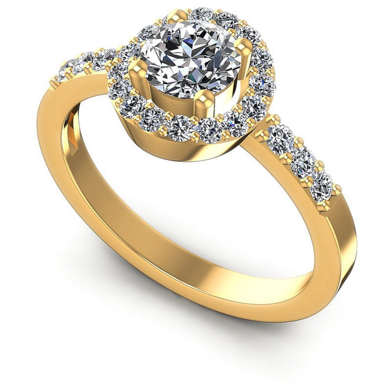 Round Diamonds 0.70CT Halo Ring in 14KT White Gold