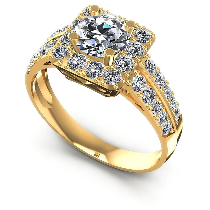 Round Diamonds 1.30CT Halo Ring in 14KT White Gold