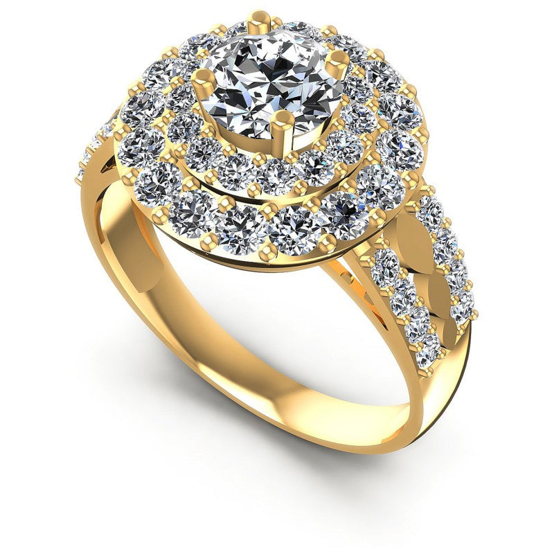 Round Diamonds 1.60CT Halo Ring in 14KT White Gold