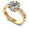 Princess and Round Diamonds 0.95CT Halo Ring in 14KT White Gold