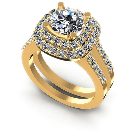 Round Diamonds 1.40CT Halo Ring in 14KT White Gold