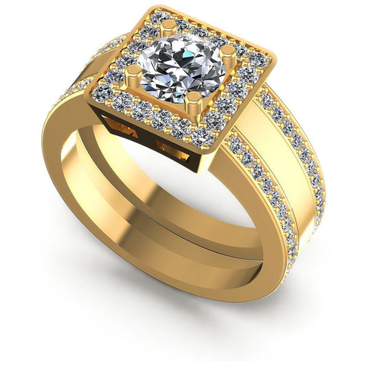 Round Diamonds 1.20CT Halo Ring in 14KT White Gold