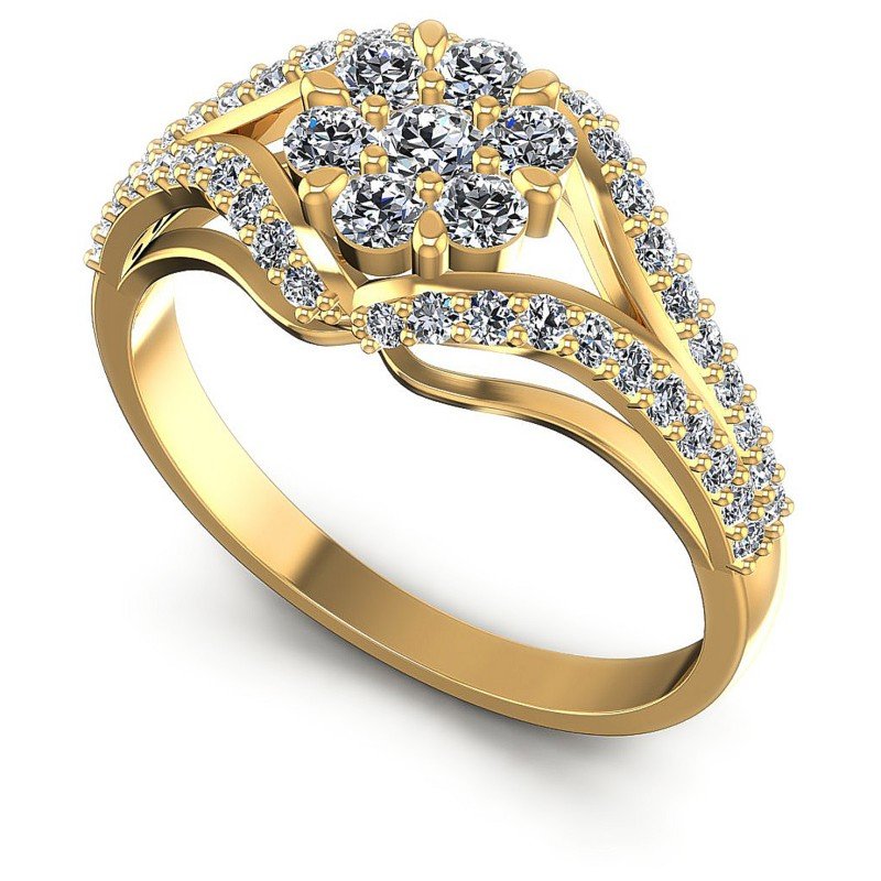 Round Diamonds 0.65CT Fashion Ring in 14KT White Gold