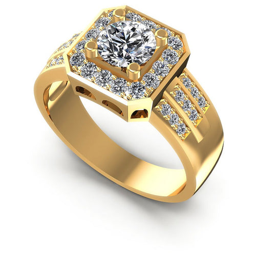 Round Diamonds 0.80CT Halo Ring in 14KT White Gold